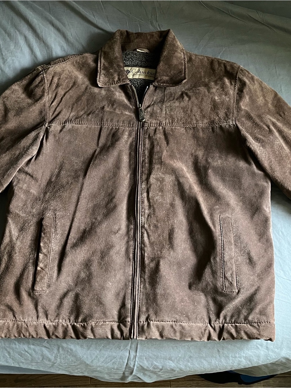 Columbia Brown Suede Zip-Front Jacket